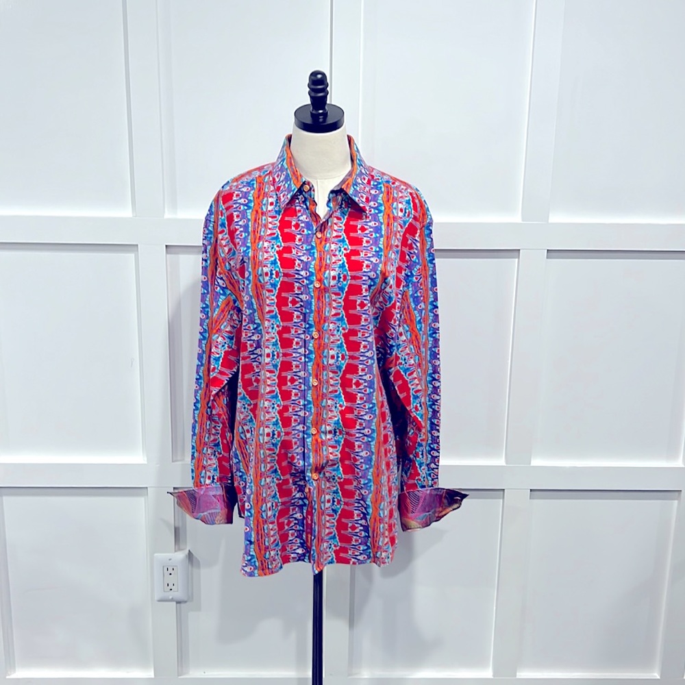 Robert Graham Red Print Shirt, 2XL